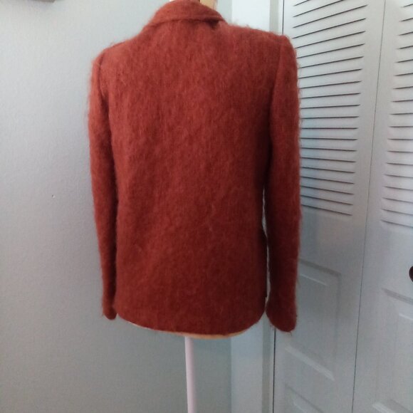 VTG CAROLE LITTLE for SAINT-TROPEZ WEST size 6 WOOL MOHAIR OPEN FRONT CARDIGAN - Picture 4 of 7